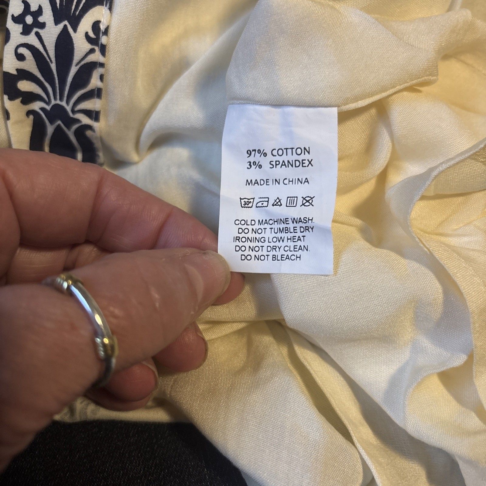 Nwt Trish Scully Constance Maxi Dress Navy Damask Size 0 Rhinestone Long Sleeve — image 8 of 8